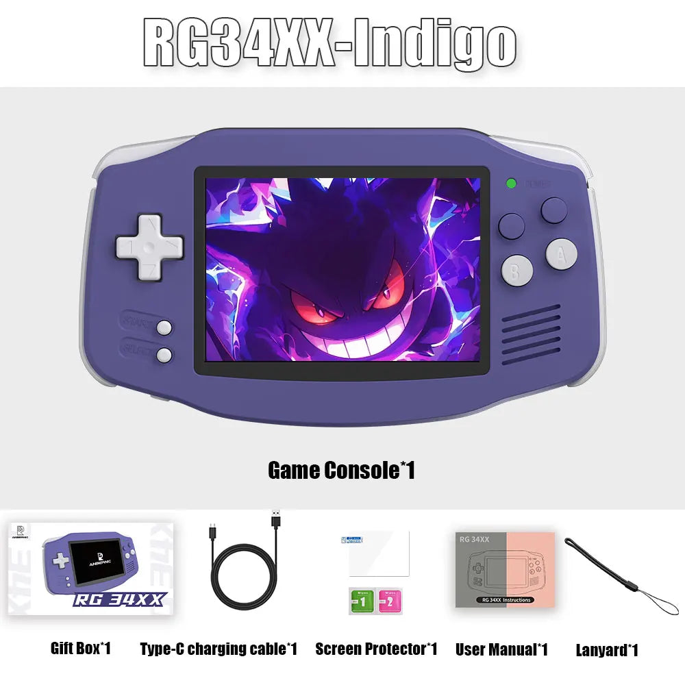 ANBERNIC RG34XX Handheld Game Consoles RG 34XX Retro Gaming Console Linux 64-bit 3500mAh Battery WiFi Bluetooth HD and TV Output