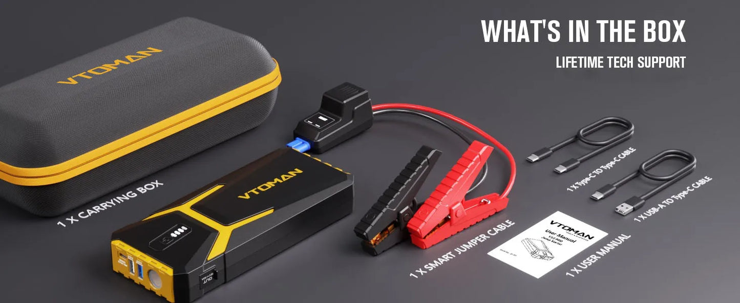 VTOMAN 4500A Power Bank with Car Start Auto Start Portable Charger Jump Starter Power Station Car Battery Charger Booster