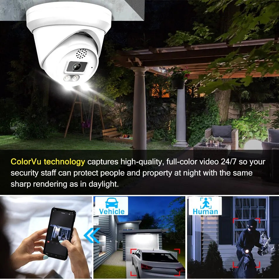 Hikvision Compatible 4K 8MP ColorVu IP Camera Built in audio SD Card slot Surveillance Network Camera Plug&Play HIK NVR