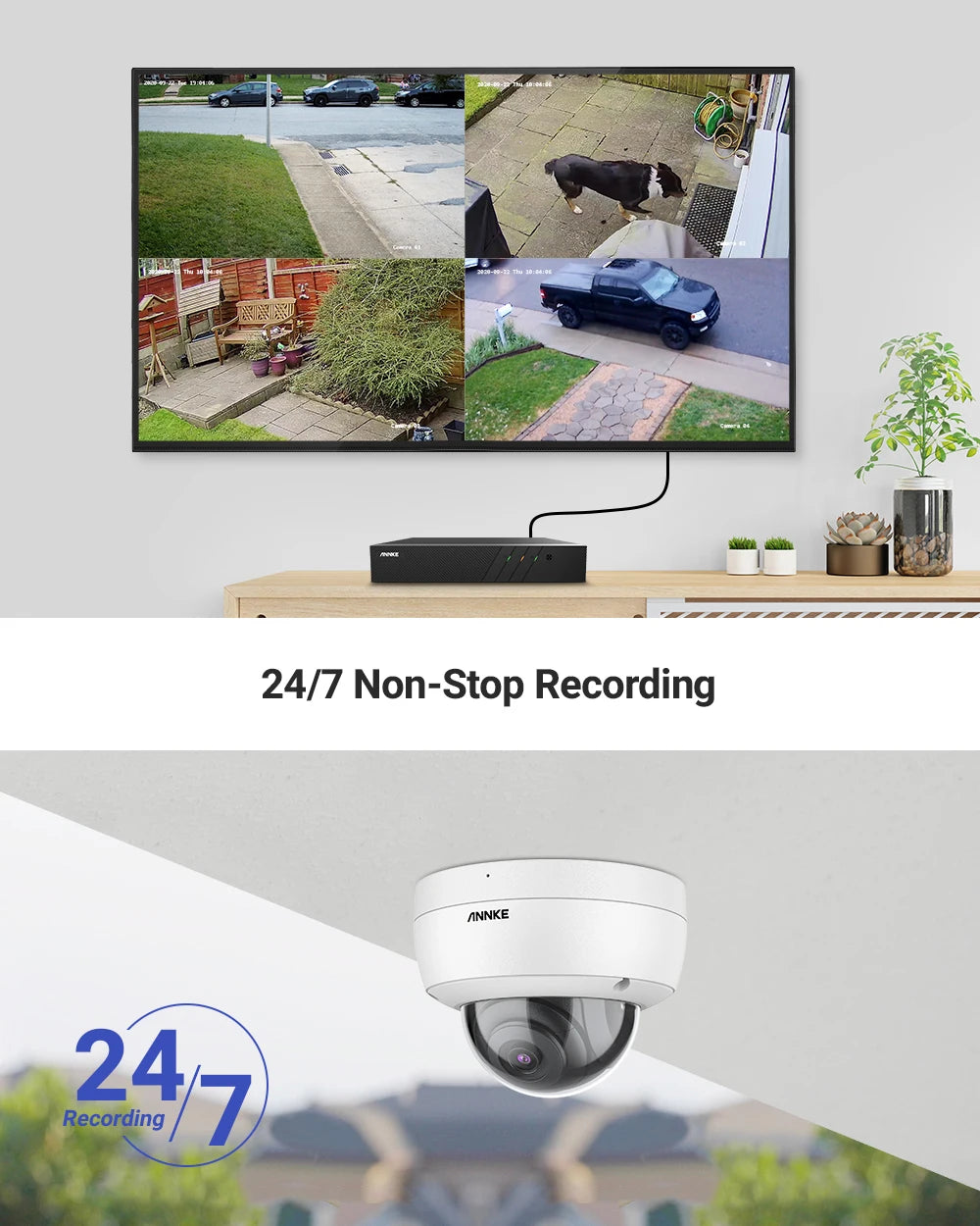 ANNKE 5MP FHD POE Network Video Security System H.265+ 6MP NVR With 5MP Weatherproof Surveillance POE Cameras Audio in Ip Camera