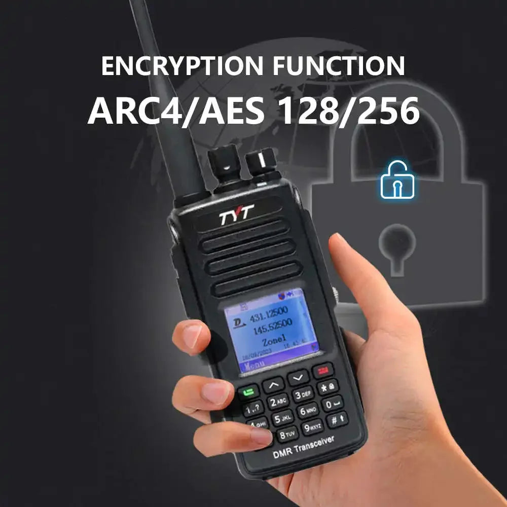 TYT MD-UV390 10W GPS PLUS DMR Digital Radio 5W/10W GPS AES256 Encryption Optional IP67 VHF/UHF Dual Band Digitale Walkie Talkie