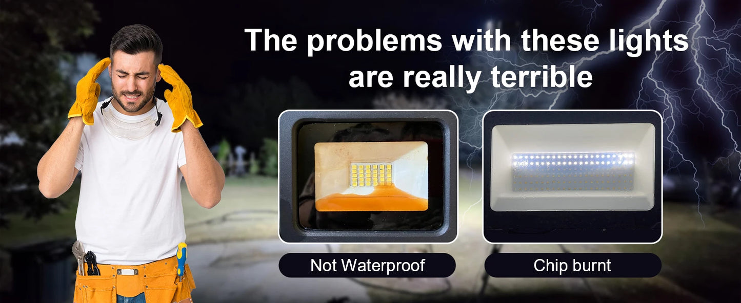 Stadium Lights LED Flood Light Outdoor Field Lights 400W Exterior 44000LM 6500K IP67 Waterproof Adjustable Lighting Arena Lights