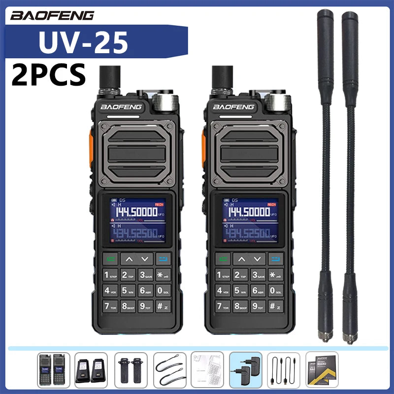 Baofeng UV-25 Air Band Walkie Talkie Wireless Copy Frequency NOAA Type-C Charger AM Long Range UHF VHF 999CH Ham Two Way Radio