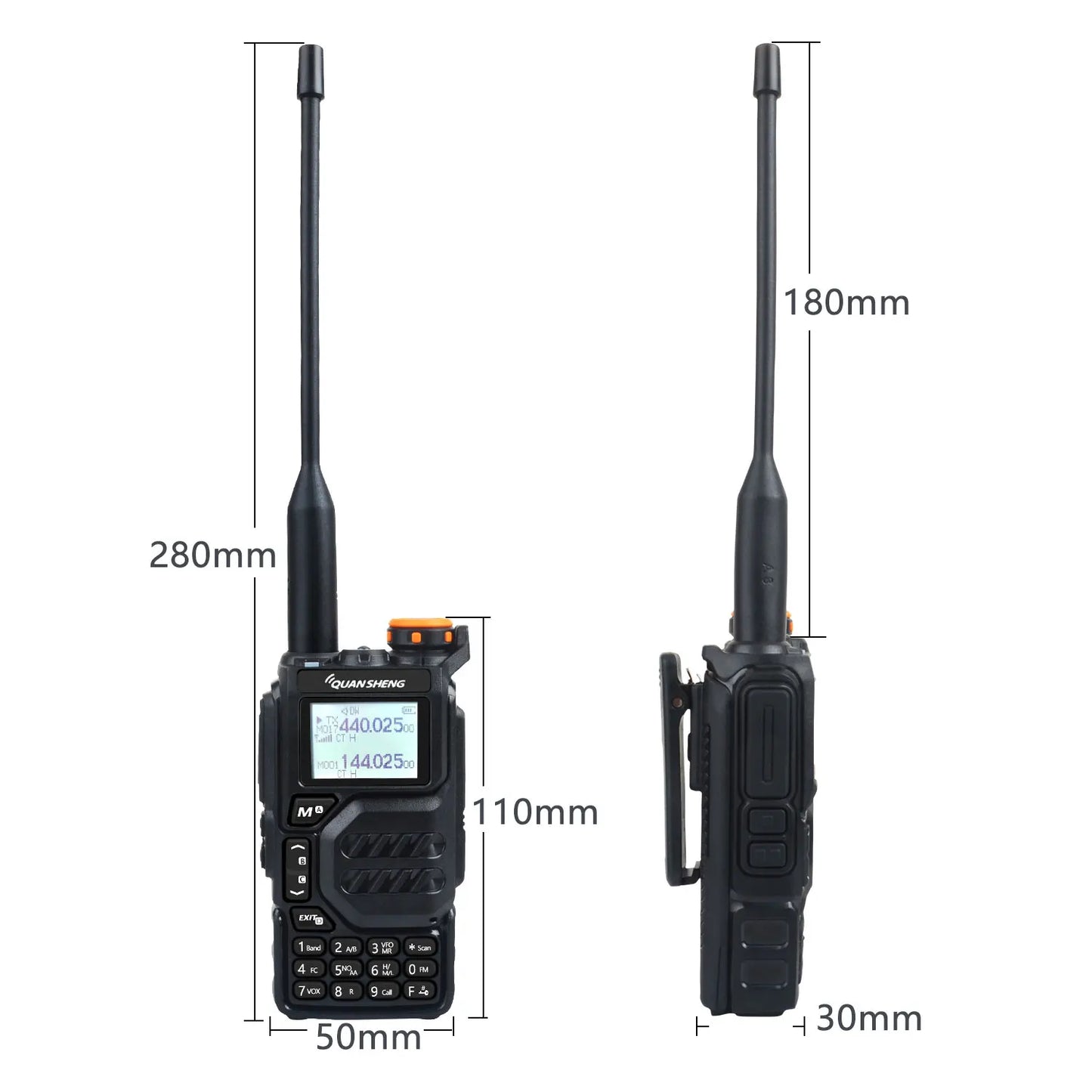 Quansheng 50-600MHz RX Walkie Talkie UV-K5 VHFUHF 136-174MHz 400-470MHz RX TX Both DTMF VOX FM Air Band Wireless Freq Copy Radio