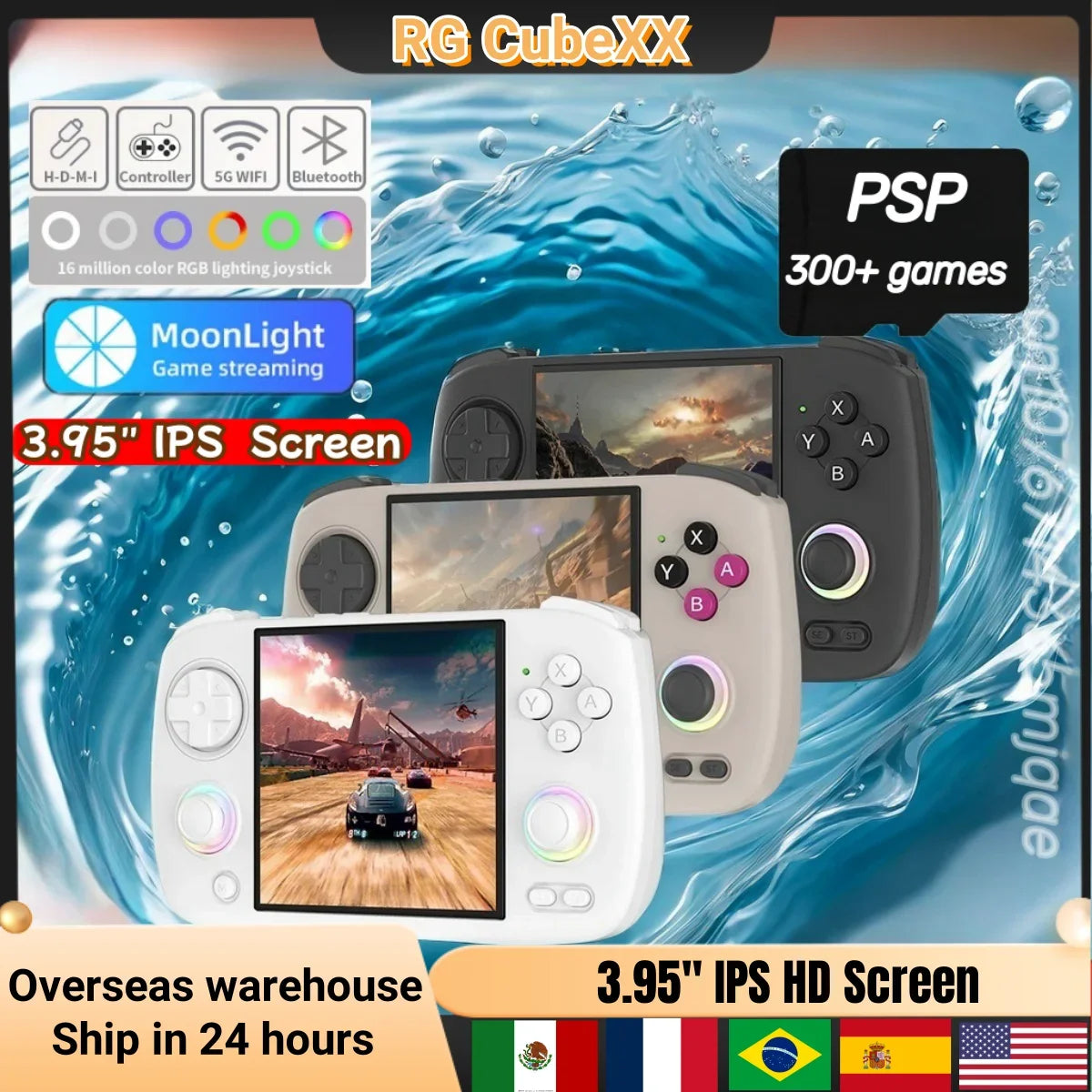 NEW ANBERNIC RG CUBE XX Retro Handheld Game Console Video Player Gaming Linux HD IPS RGB WIFI Bluetooth PSP Games Gift RGCUBEXX
