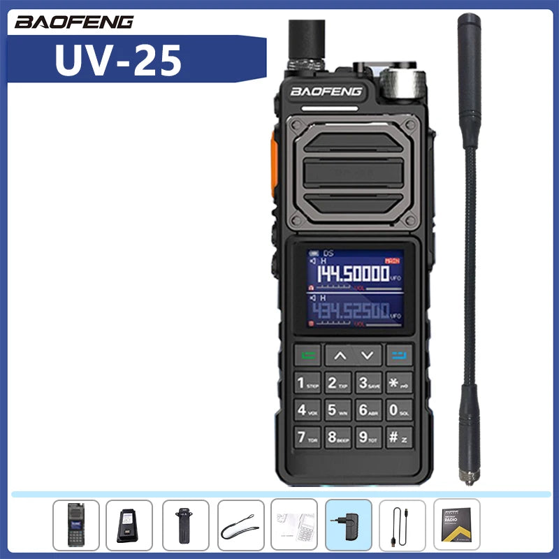 Baofeng UV-25 Air Band Walkie Talkie Wireless Copy Frequency NOAA Type-C Charger AM Long Range UHF VHF 999CH Ham Two Way Radio