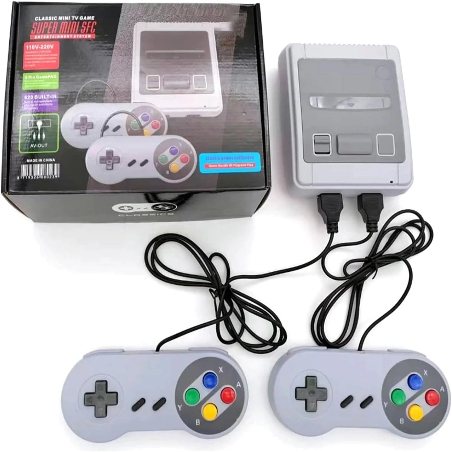 2025 Retro Game Console, Mini Video Game System, Built-in 620 Classic Games, Plug-and-Play TV Game Console with AV Output Port