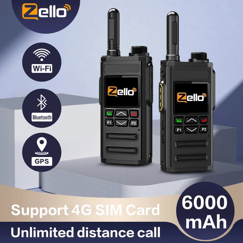 Zello 4G LTE&WiFi POC walkie Talkie - Bluetooth Connection, Long Battery Life, Fast Charging, Essential for Professional Outdoor