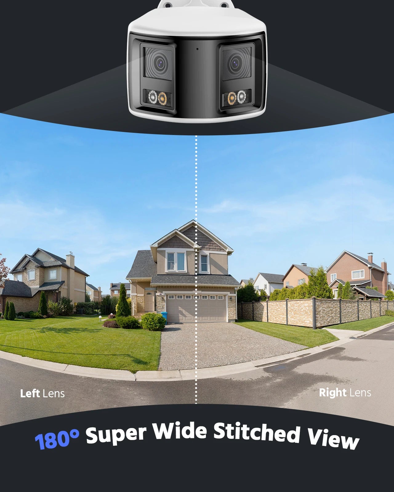 ANNKE 4K Outdoor Video Security Camera System 180° Dual Lens Security IP PoE Camera Smart Human Vehicle Detection 8MP POE Cam