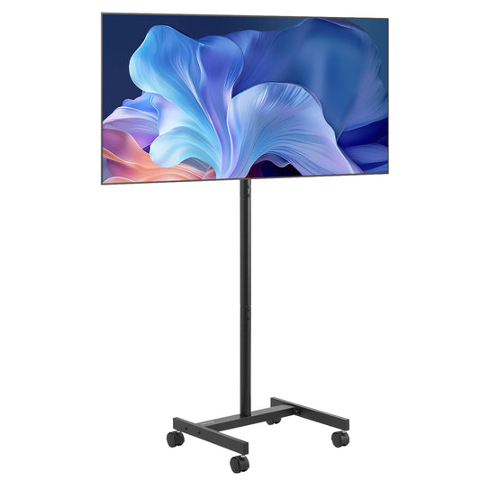 SucceBuy Rolling TV Stand Mobile TV Cart Suit for Various Sizes TV Portable TV Stand with Wheels for Living Room Bedroom Office