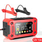 12V15A Car Smart Pulse Repair Charger suitable for cars, motorcycles, boats, AGM, GEL, WET lead-acid batteries