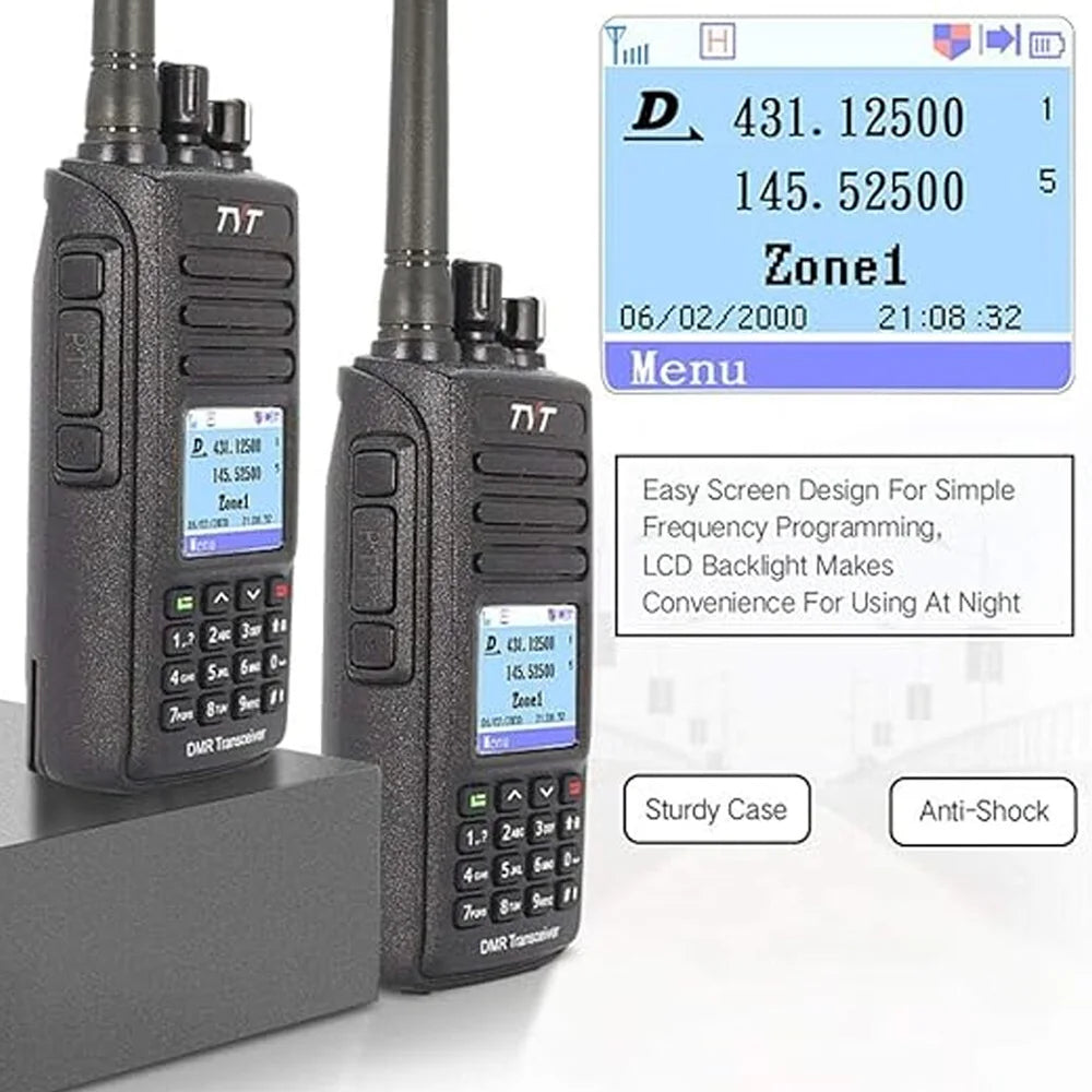 TYT MD-UV390 10W GPS PLUS DMR Digital Radio 5W/10W GPS AES256 Encryption Optional IP67 VHF/UHF Dual Band Digitale Walkie Talkie
