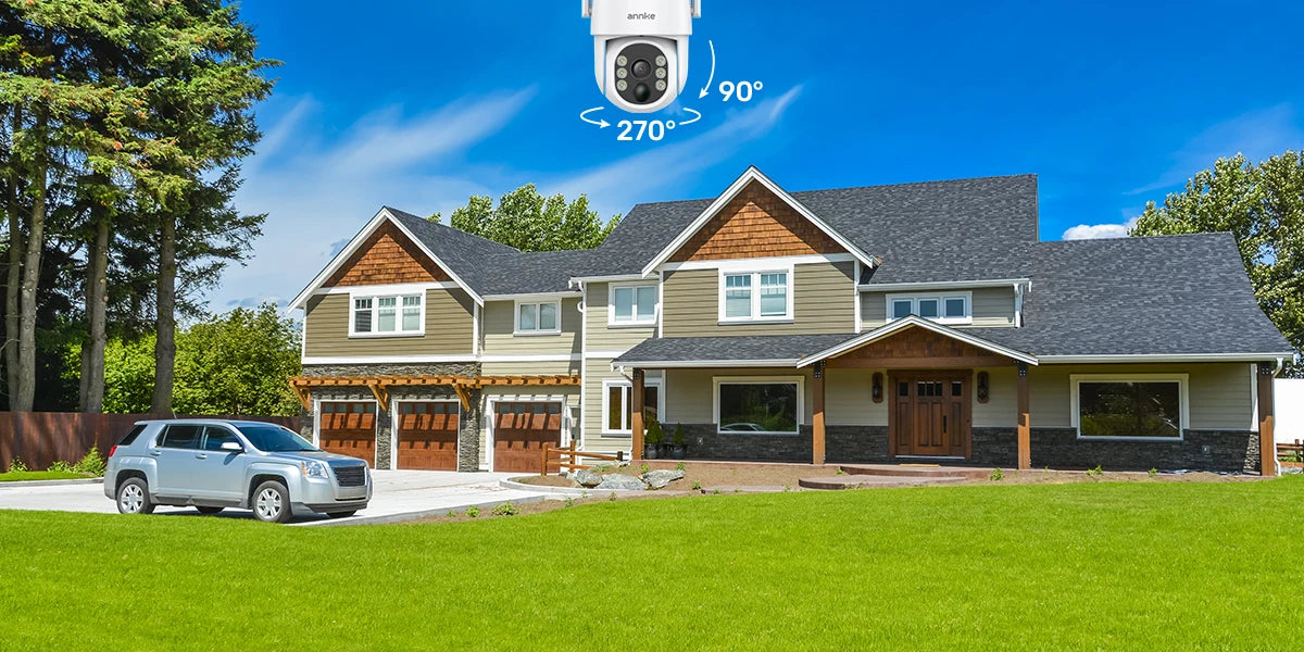 ANNKE 4MP Battery WiFi Security Camera PT Auto Tracking Color Night Vision Wireless IP Camera 4CH Homebase Security System