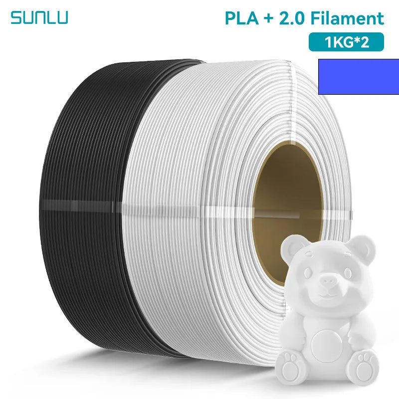 SUNLU 2KG PLA/PLA PLUS/PLA+2.0 Filament 1.75mm 1KG Without Tray 3D Printer Filament for 3D Printer& 3D Pen，Refll Filament