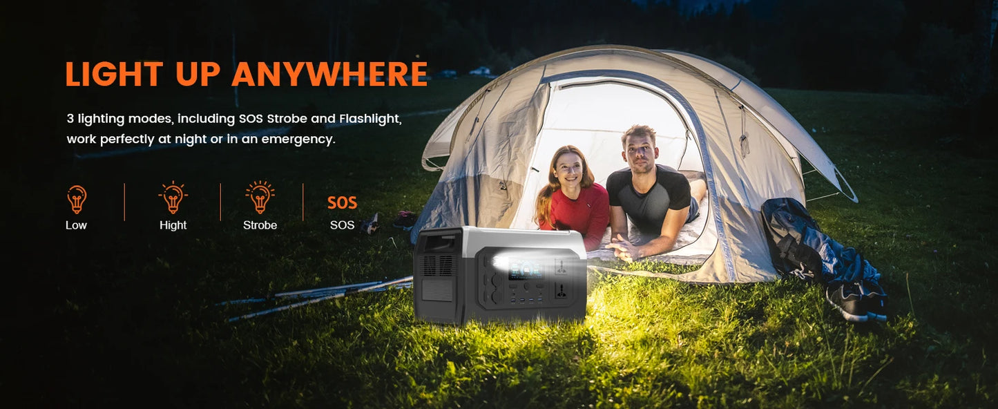 Ctolity XP1000 1800W Portable Power Station 1024Wh LiFeP04 Battery Solar Generator Solar for Camping UPS function Pure Sine Wave