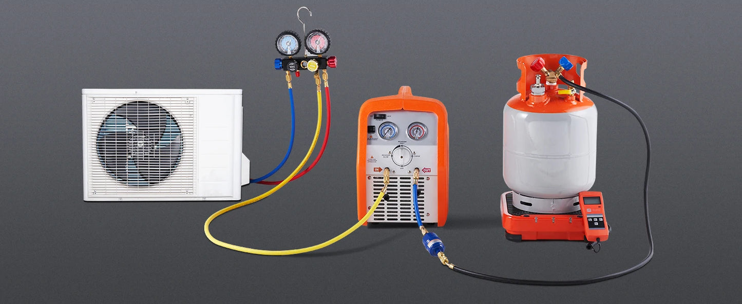 SucceBuy 30 lbs Refrigerant Recovery Tank with Float Switch Reusable AC Recovery Tank HVAC for All Refrigerant Prevent Overflow