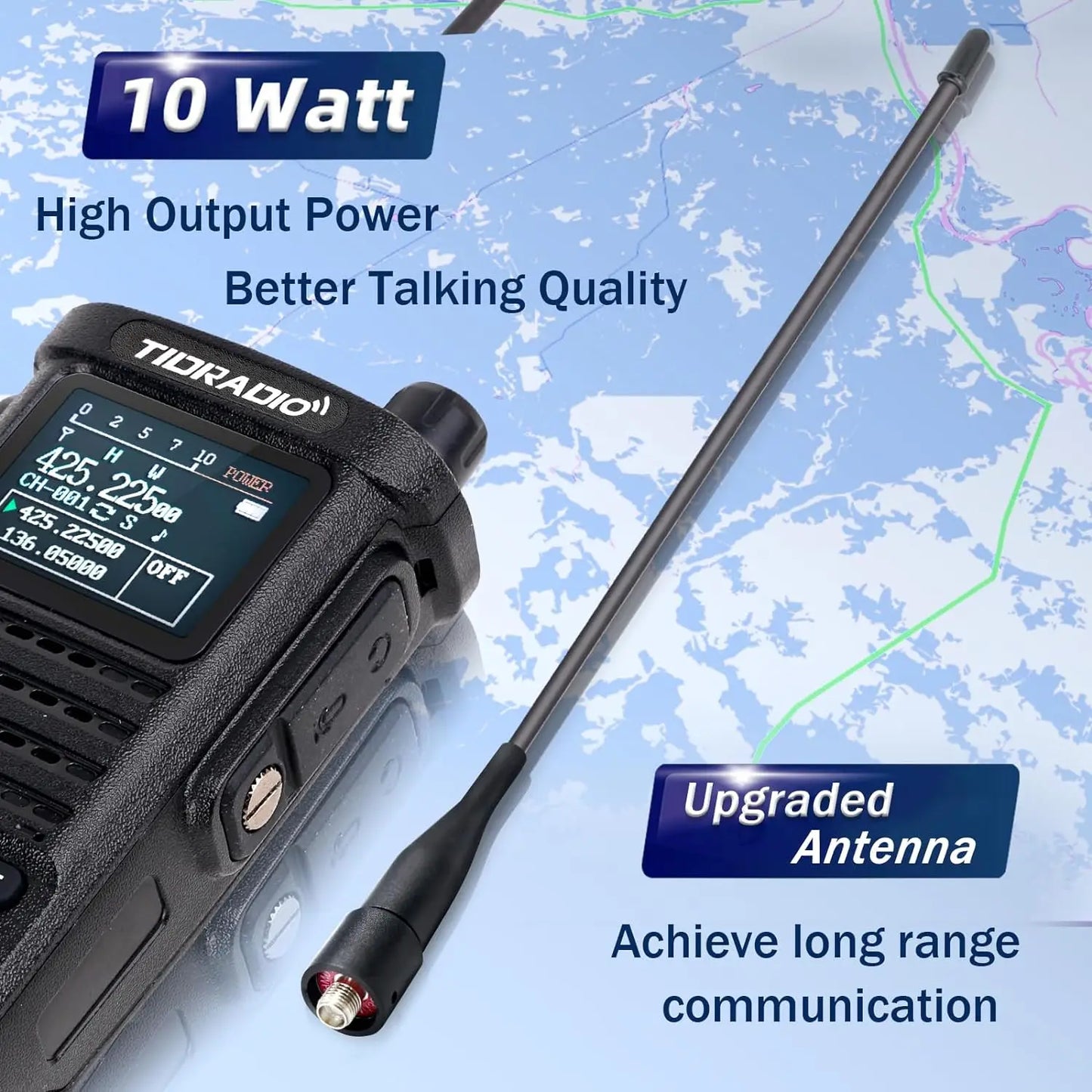 2nd Gen TIDRADIO TD-H8 10W Profession Walkie Talkie Long Range Emergency Radio Portable Two Way Radio Receiver Search Repeaters
