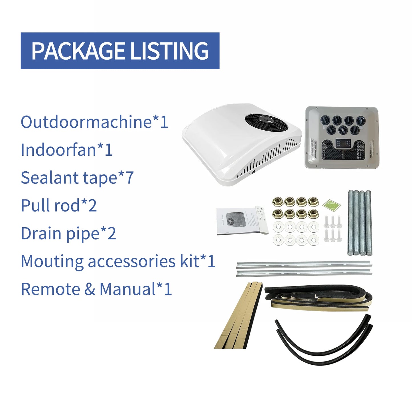 Treeligo New Electric RV 12V 24V Heat&Cool roof Air Conditioner RV Rooftop Car Parking ac For Truck Camper Van Caravan Motorhome