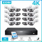 ZOSI 32CH 4K PoE Security Camera System 4TB Face/Person/Vehicle Detect 16 Port 32CH CCTV NVR Dual-Disk 8MP Surveillance IP Cams