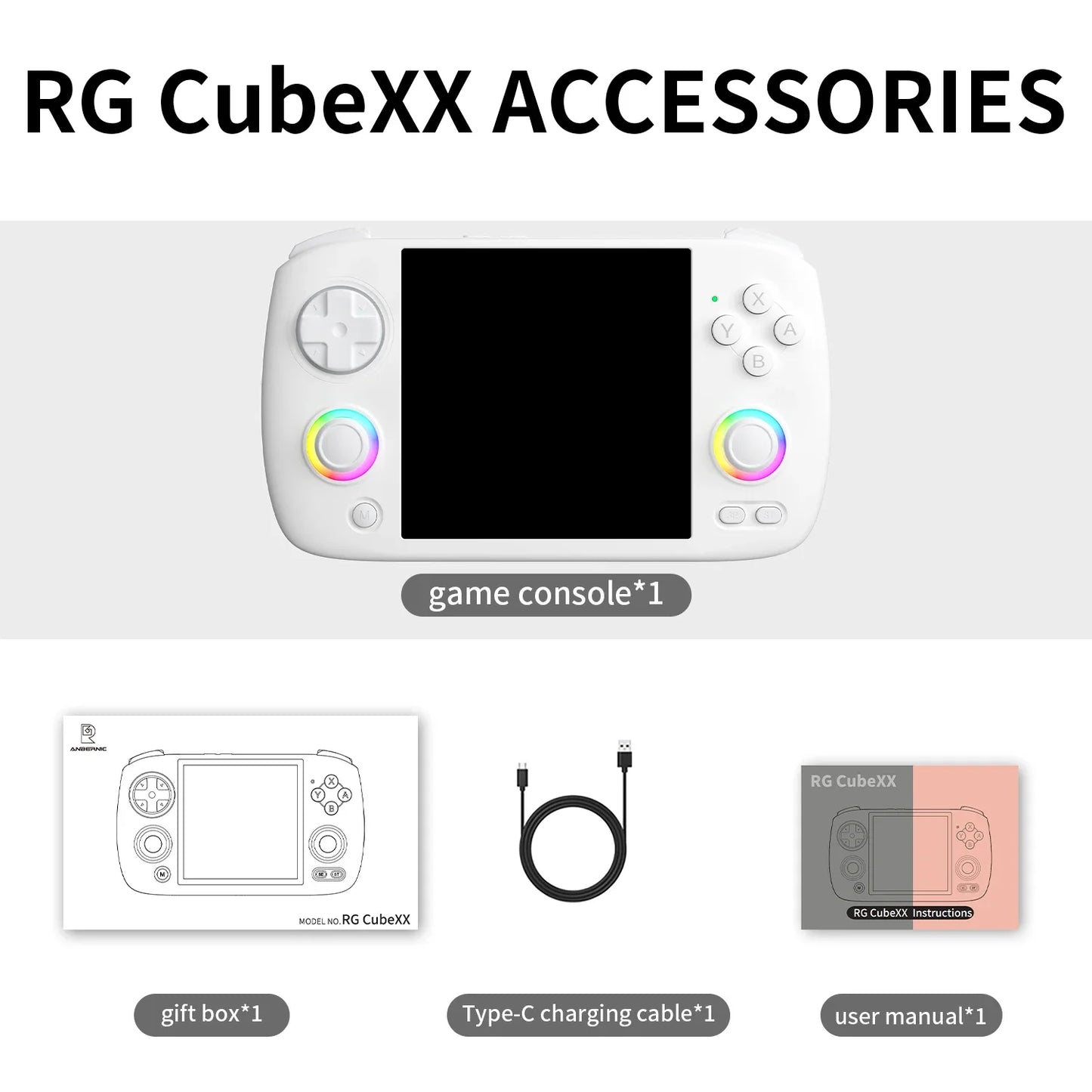 NEW ANBERNIC RG CUBE XX Retro Handheld Game Console Video Player Gaming Linux HD IPS RGB WIFI Bluetooth PSP Games Gift RGCUBEXX