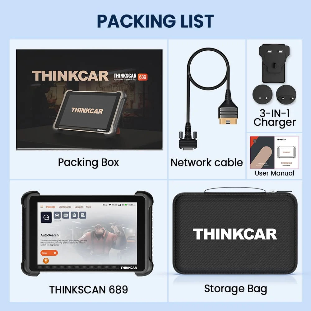 THINKCAR THINKSCAN 689 Professional Car Diagnostic Tools CANFD DOIP Bi-directional ECU Coding 34 Reset Full System Obd2 Scanner