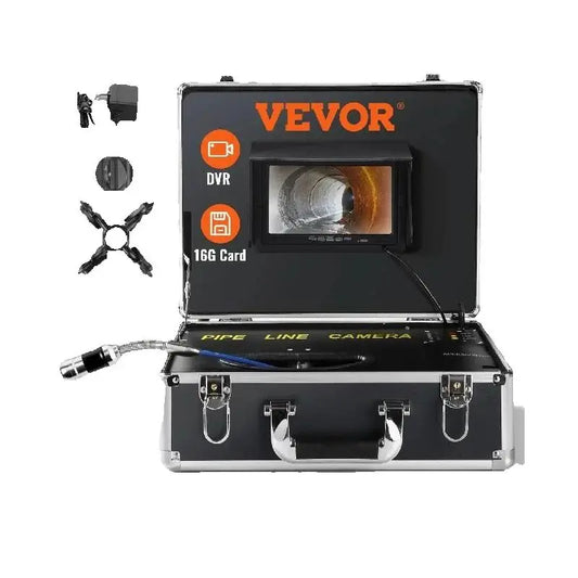 SucceBuy Sewer Camera 7" Screen Pipeline Inspection Camera w/ DVR Function Waterproof Camera w/12 Adjustable LEDs 16 GB SD Card