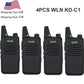 4PCS WLN KD-C1 Mini Portable Radio UHF 400-520MHz 5W walkie talkie 16 Channel UHF Transceiver