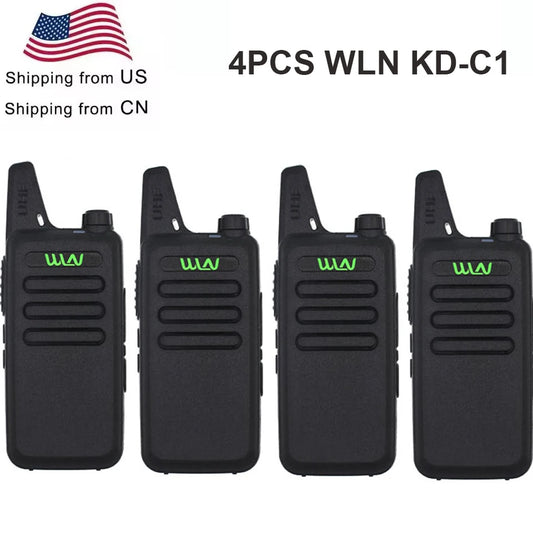4PCS WLN KD-C1 Mini Portable Radio UHF 400-520MHz 5W walkie talkie 16 Channel UHF Transceiver