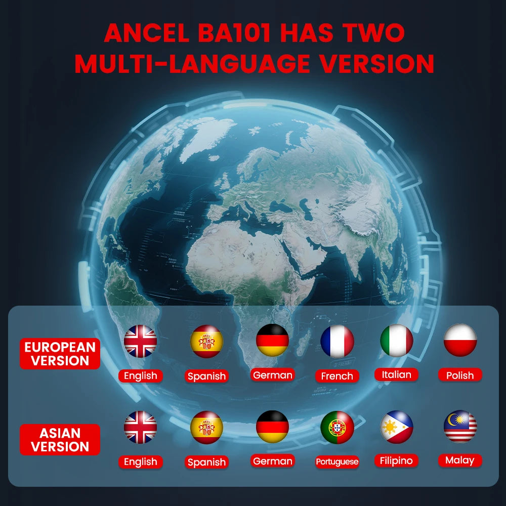 12V Car Battery Tester Analyzer Automotive Battery Load Tester 100-2000CCA Charging Circuit load Diagnostic Tools ANCEL BA101