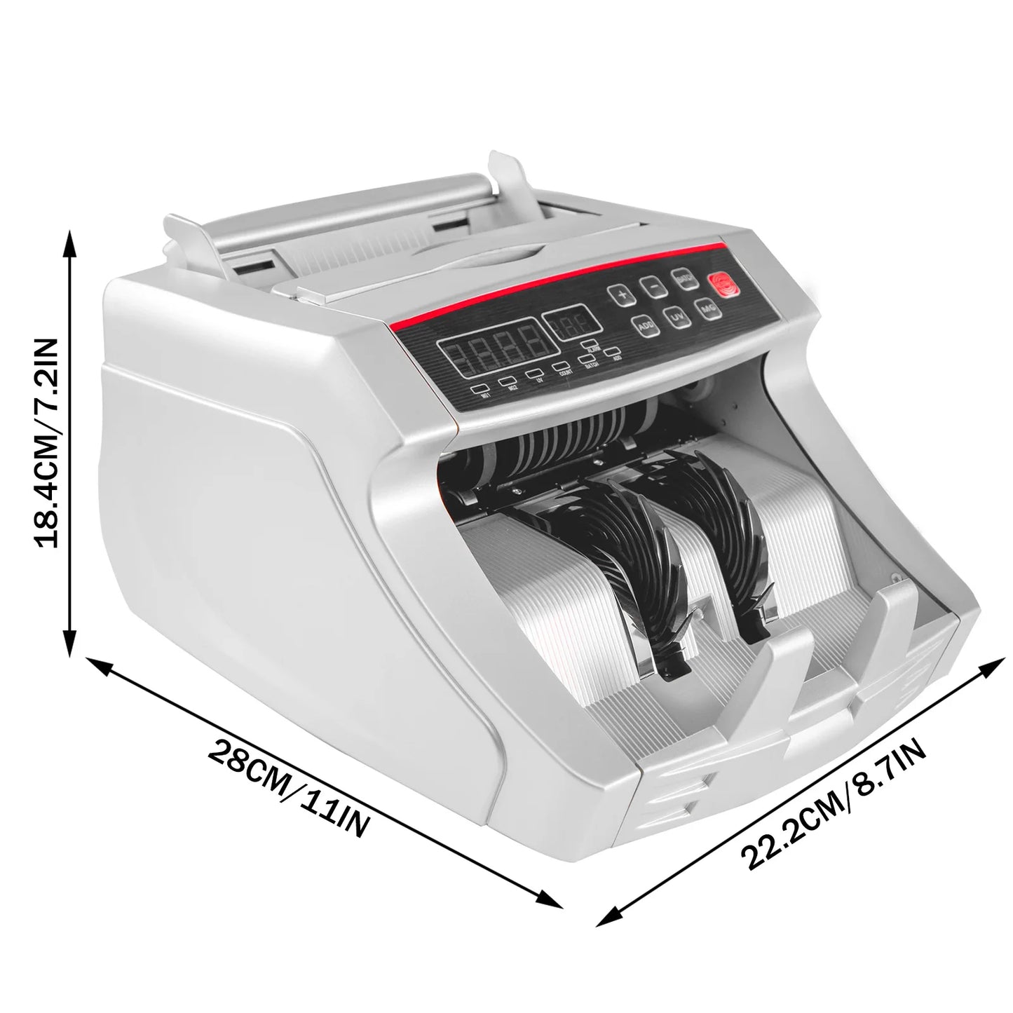 SucceBuy 1000Pcs/Min Money Counter Business Cash Register Euros Bills Fake Banknote Detector by UV & MG Function for Banks Shops