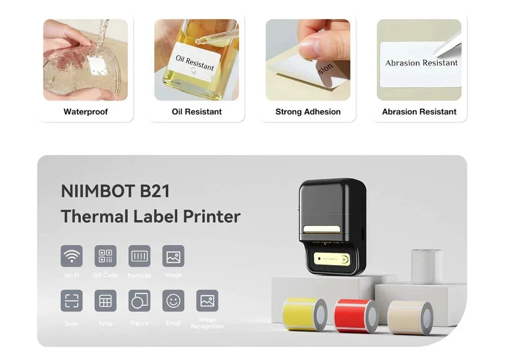 Niimbot B21 Mini Portable Thermal Printer Self-adhesive Label Printer Portable Inkless