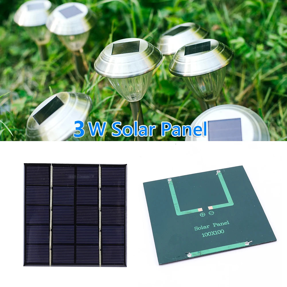 2-10pc Portable Solar Panel 3W 5V Micro Solar Board Fast Charger Polysilicon DIY Solar Cells System Mini Outdoor Battery Charger