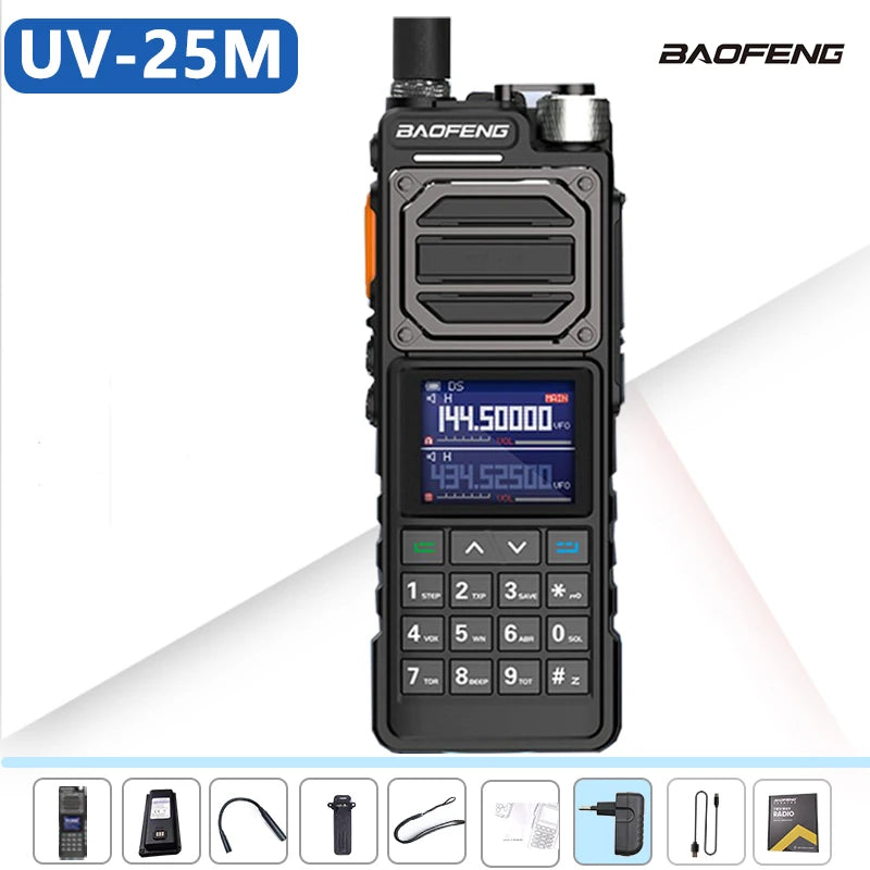 Baofeng UV-25 Air Band Walkie Talkie Wireless Copy Frequency NOAA Type-C Charger AM Long Range UHF VHF 999CH Ham Two Way Radio