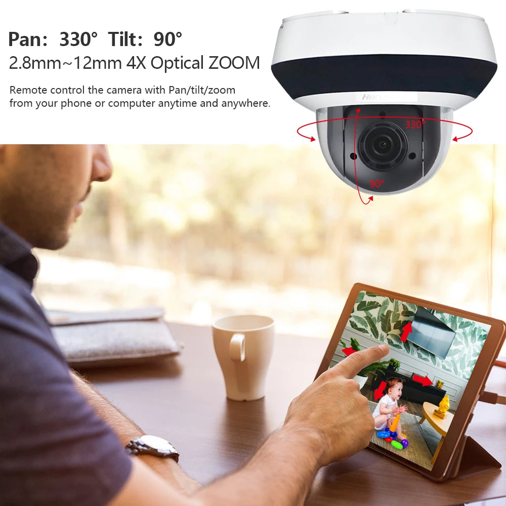 Hikvision DS-2DE2A404IW-DE3 4MP 4X Optical IR NO WiFi Dome PTZ POE Network IP Camera Face detection IK10 Powered-by-DarkFighter