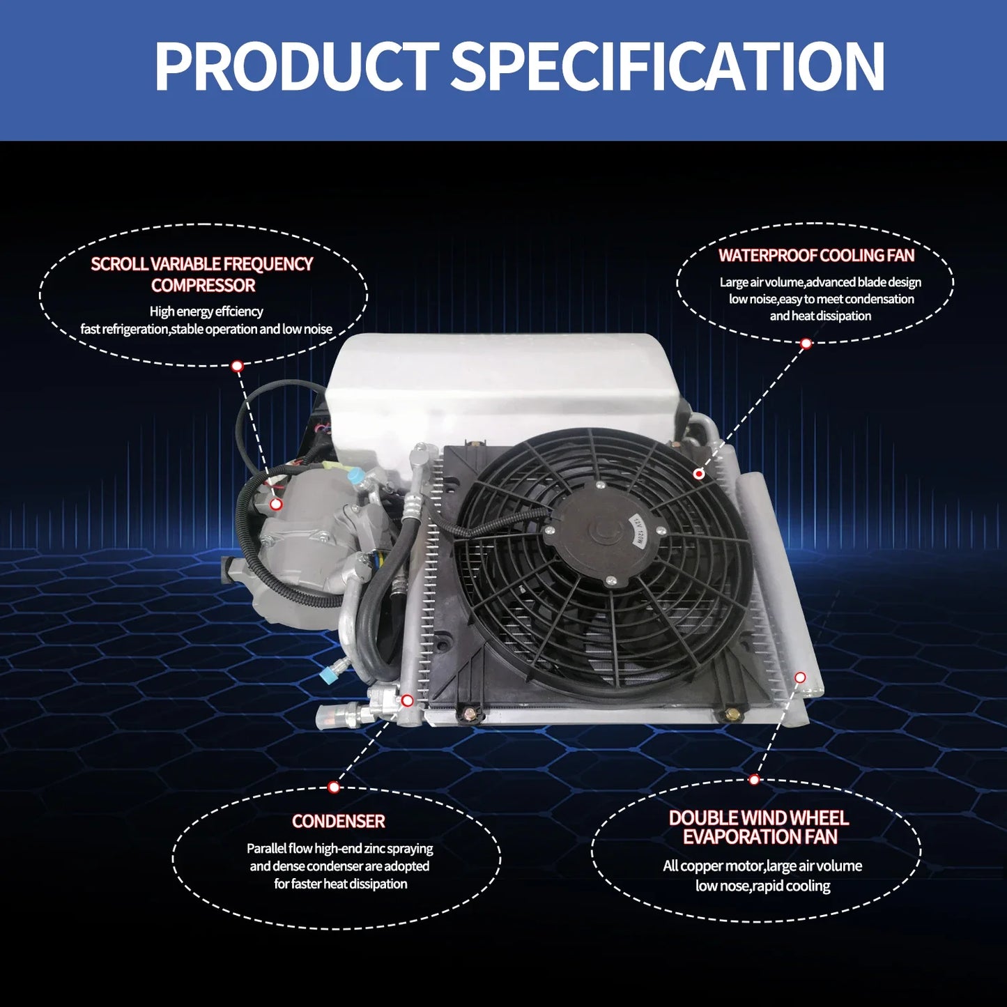 Treeligo New Electric RV 12V 24V Heat&Cool roof Air Conditioner RV Rooftop Car Parking ac For Truck Camper Van Caravan Motorhome