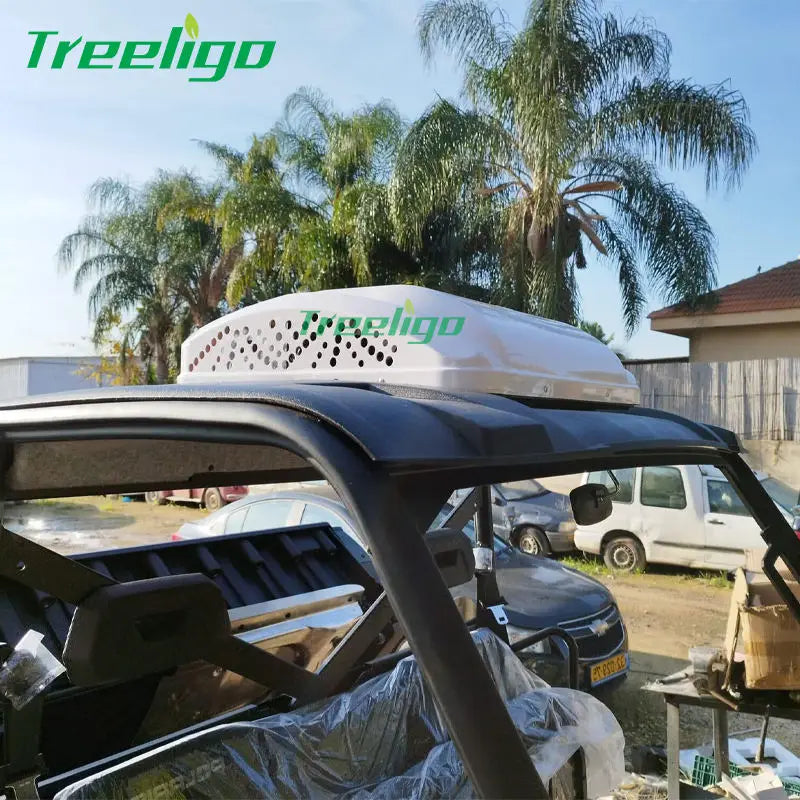 Treeligo12V Cooling Roof Air Conditioner Electric Cool RV Rooftop Parking AC Unit for Truck Camper Van Caravans Motor home