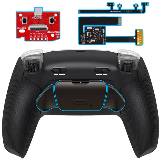 eXtremeRate RISE Plus MAX Remappable Real Metal Back Buttons Kit with Clicky Trigger Stops & Rubberized Grip for ps5 BDM-010 020