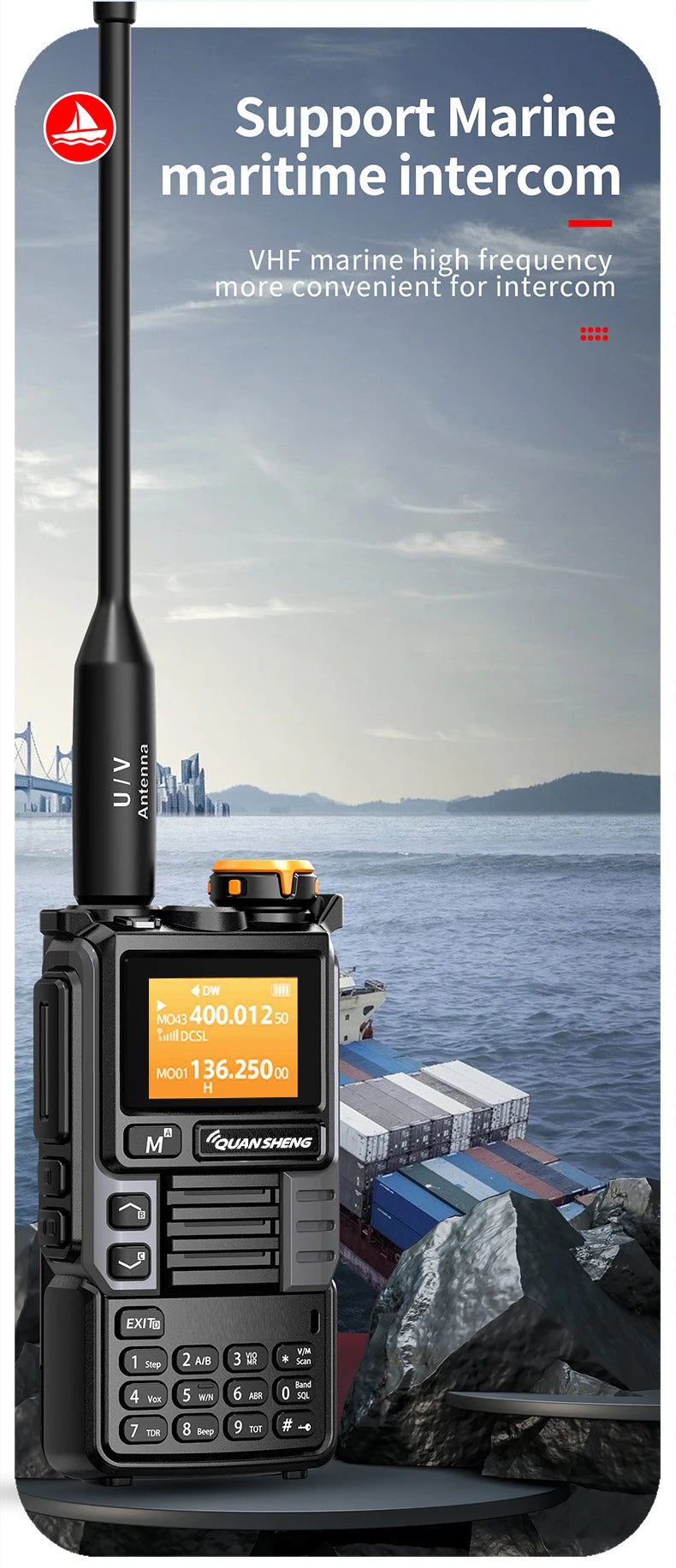 UVK5(99) AM/FM/DTMF Walkie-Talkie 200CH 20-1000MHZ Walkie-Talkie NOAA Weather Forecast with Flash Copy Frequency Tpye-C LCD Disp
