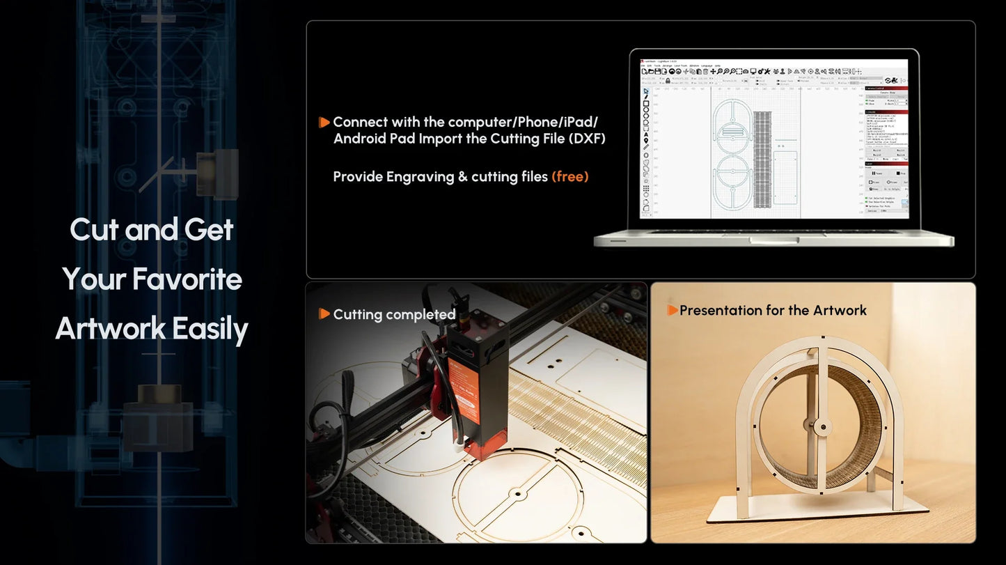 Algolaser 10W Laser Engraver DIY Kit CNC Laser Cutter Engraving Machine OPTIONAL Honeycomb Table & Extension Kit & Rotary Roller