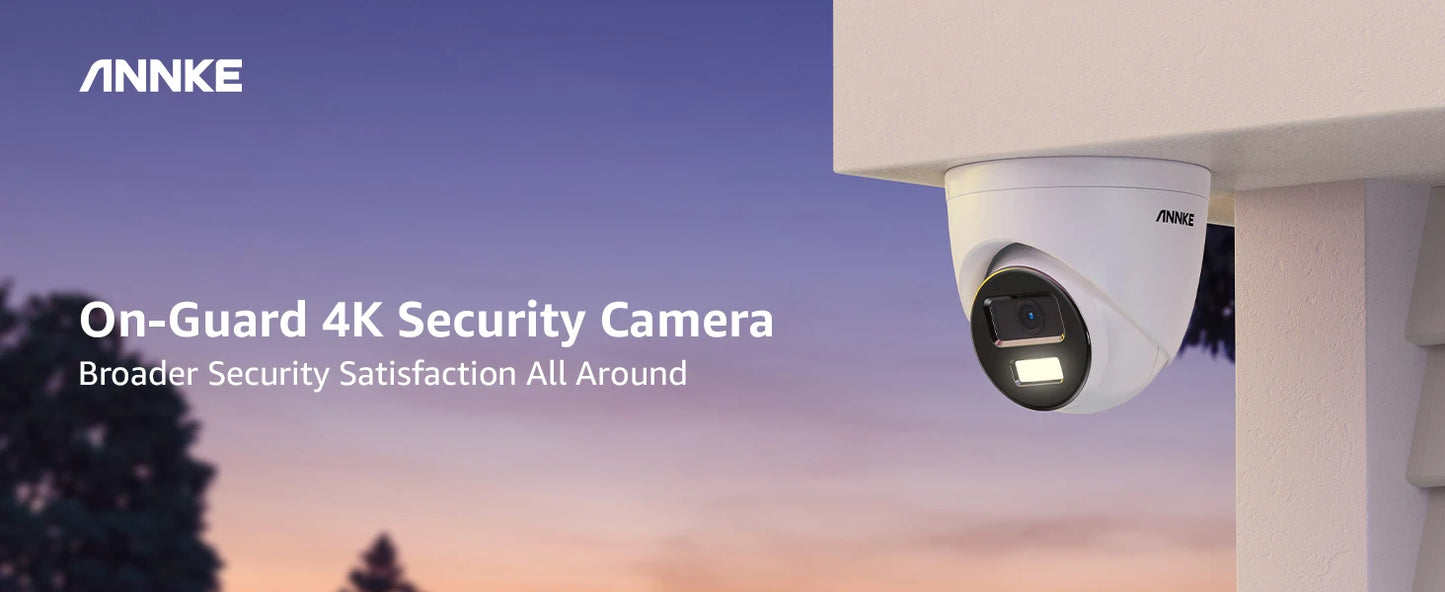 ANNKE 8MP Surveillance Camera 4K IR PoE IPC Build-in Mic Vehicle Human Detection CCTV Cameras Weatherproof