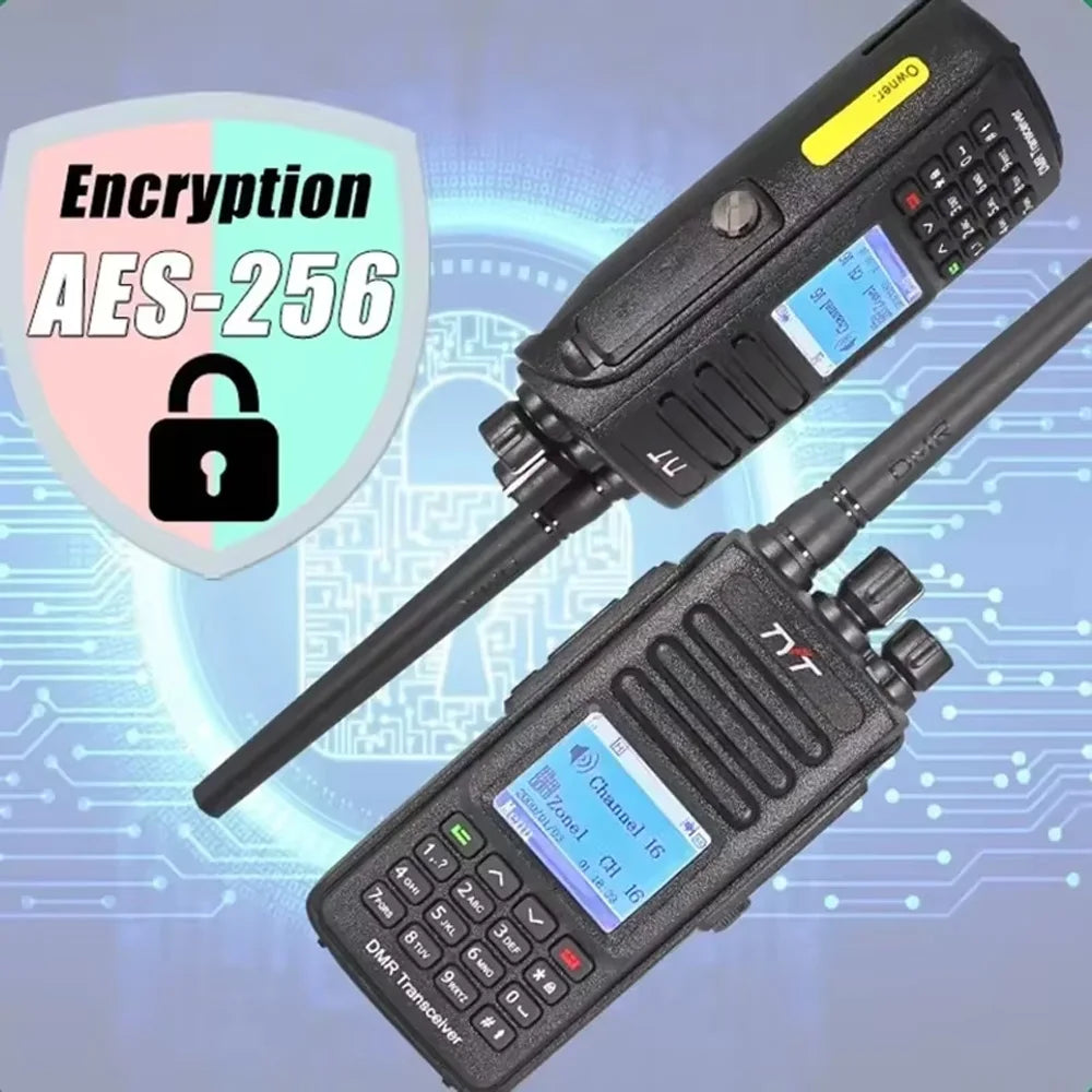 TYT MD-UV390 10W GPS PLUS DMR Digital Radio 5W/10W GPS AES256 Encryption Optional IP67 VHF/UHF Dual Band Digitale Walkie Talkie