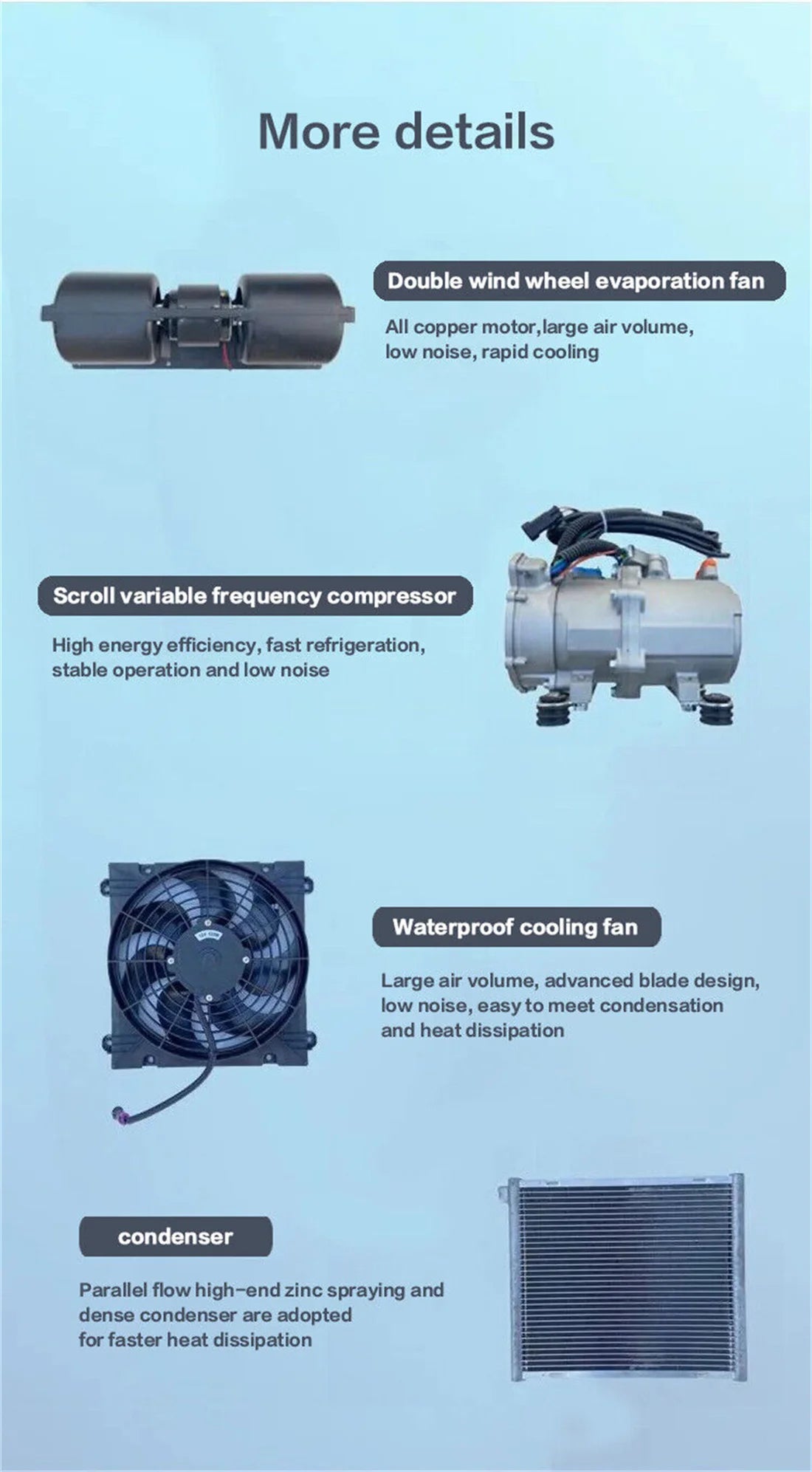 Treeligo12V Cooling Roof Air Conditioner Electric Cool RV Rooftop Parking AC Unit for Truck Camper Van Caravans Motor home