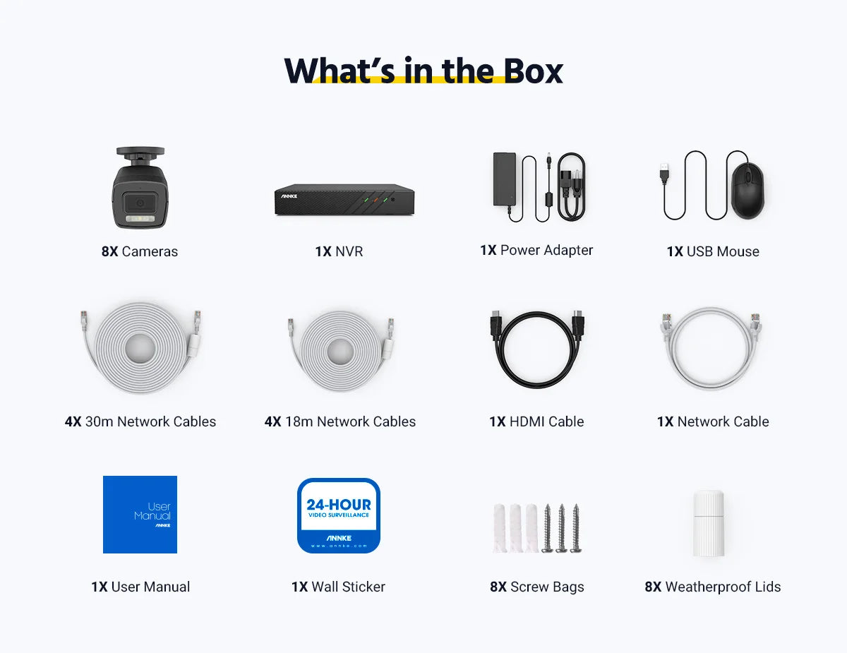 ANNKE 3K Ultra HD POE Video Surveillance System 8CH 6MP NVR Recorder 5MP Security Cameras CCTV Kit Smart Dual Lights Ip camera