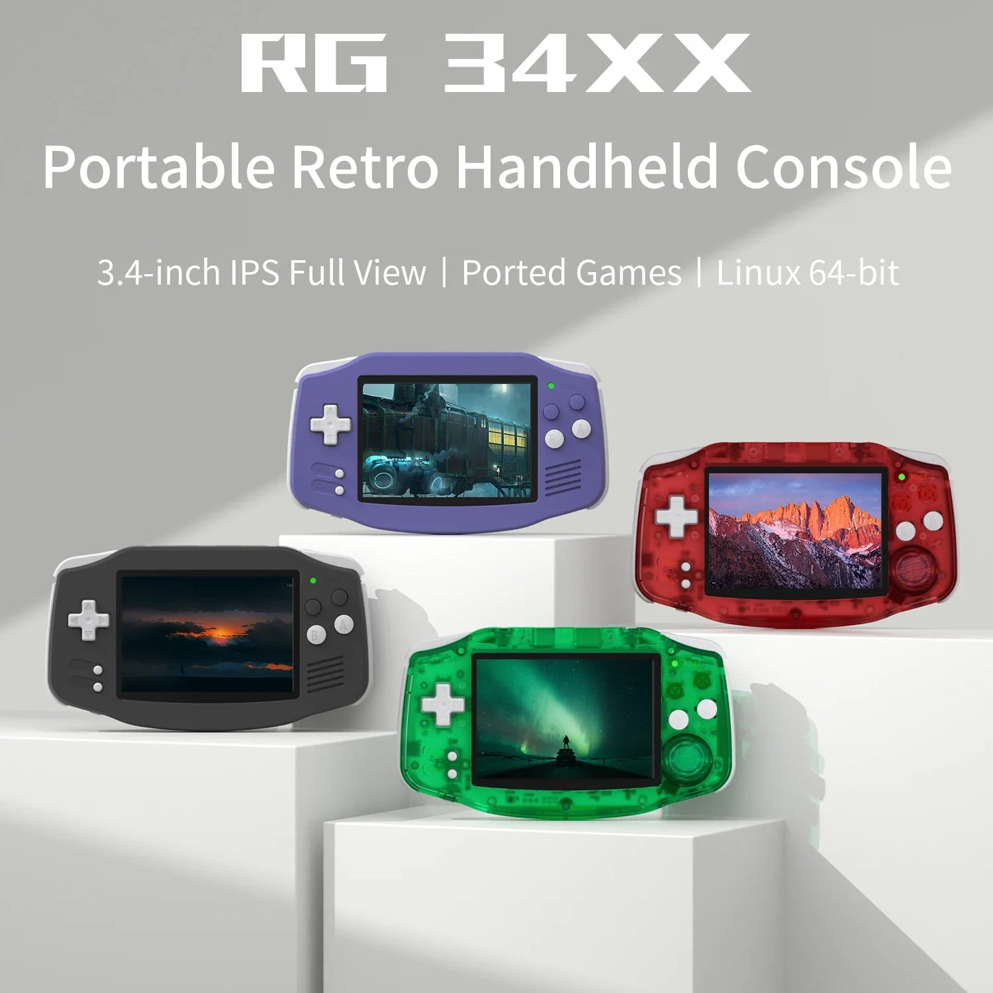 ANBERNIC RG34XX Handheld Game Consoles RG 34XX Retro Gaming Console Linux 64-bit 3500mAh Battery WiFi Bluetooth HD and TV Output