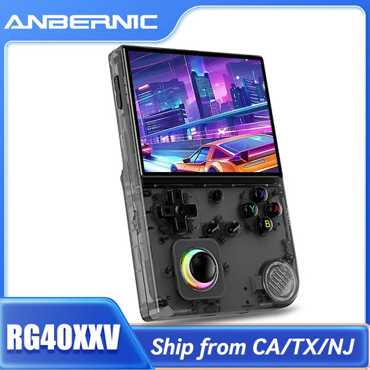 ANBERNIC RG40XXV Handheld Game Console 4''IPS Screen Video Output Joystick RGB Lighting Effect Streaming RG 40XXV Ebook MP4 Gift
