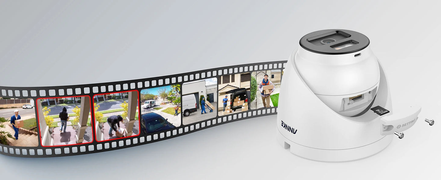 ANNKE 8MP Surveillance Camera 4K IR PoE IPC Build-in Mic Vehicle Human Detection CCTV Cameras Weatherproof