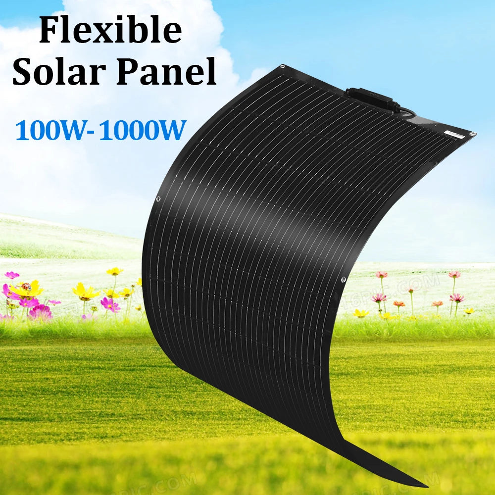 WUZECK 1pcs ~10 pcs Flexible rechargeable solar panel battery 100W High Efficiency Cell (100W, 200W, 300W ,400W,500W 1000W)