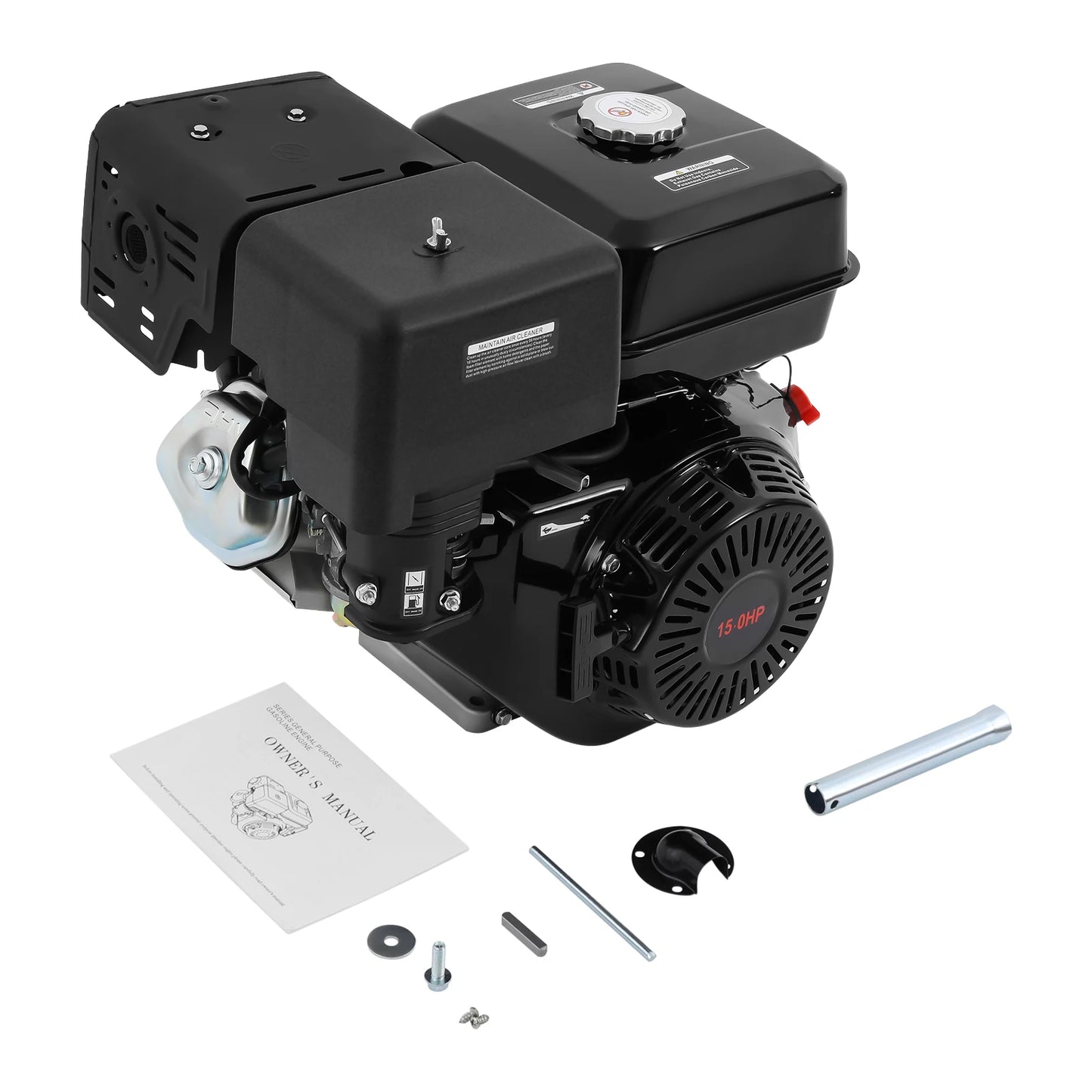 Black 420CC 4-Stroke 15HP Gasoline Motor Engine Single Cylinder Motor Air Cooling System