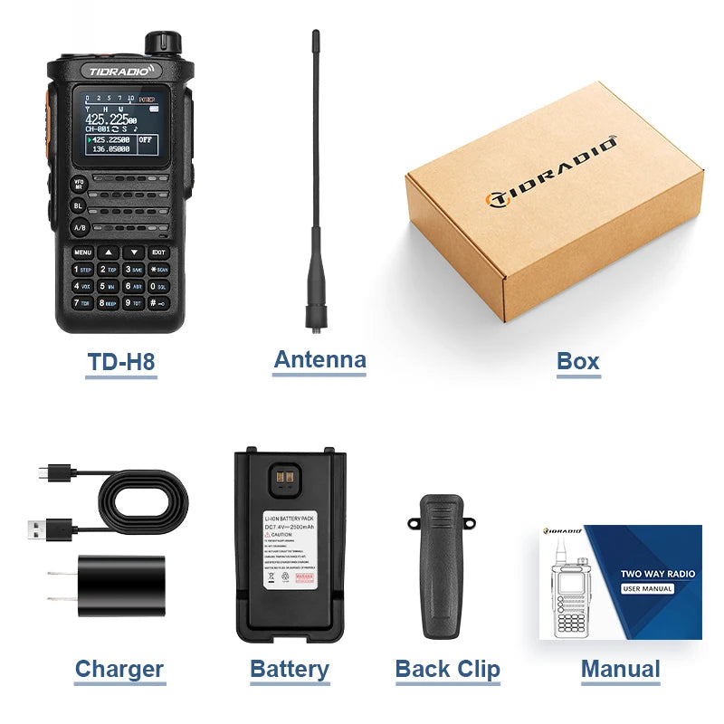 2nd Gen TIDRADIO TD-H8 10W Profession Walkie Talkie Long Range Emergency Radio Portable Two Way Radio Receiver Search Repeaters