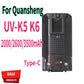 For Quansheng UV-K5 K6 Walkie Talkie Battery 2000/2600/3500mAh Type-C Charge Batterior High Capacity Radio Rechargable Battery